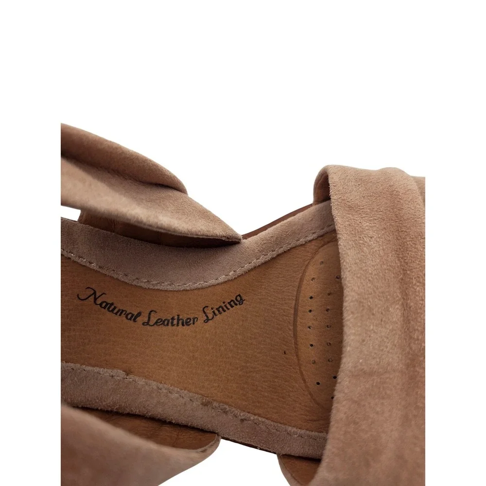 Sofft Womens Suede Crisscross Wedge Sandals Tan‎ Brown SF0078588 Size 10M